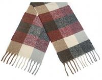 CWI sjaal Geruit dames 190 x 50 cm polyester rood/bruin/beige