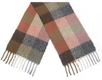 CWI sjaal Geruit dames 190 x 50 cm polyester roze/bruin/zwart