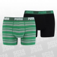 Puma Heritage Stripe Boxer 2er Pack grün/schwarz Größe XL