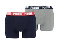 Puma Boxershorts 2-pack bleu/grey melange-M