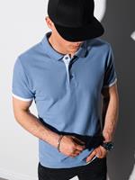 Ombre Poloshirt voor heren met korte mouw | Denim blauw | Italian-Style.nl, 