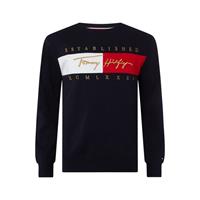 Tommy Hilfiger: Sweatshirt mit aufgesticktem Signatur-Logo Marine