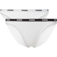 Puma Slip "Iconic", 2er-Pack, Baumwoll-Mischgewebe, Marken-Details, für Damen, weiß