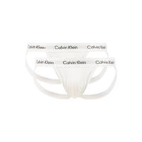 Calvin Klein Herren Jock Straps - Cotton Stretch, Logo-Bund, 2er Pack, Weiß