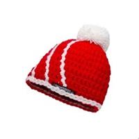 Poederbaas Babymuts - rood met wit bolletje