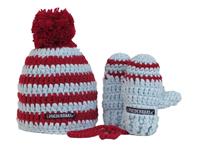 Poederbaas Kleurrijke babymuts met wantjes - rood/wit/blauw