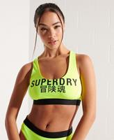 Superdry Vrouwen Korte Bikinitop met Logo Groen