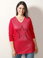 Shirt met ster van pailletten MIAMODA Rood