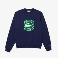 Lacoste Herren-Sweatshirt aus Baumwollfleece mit Aufnäher - Blau 