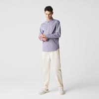 Lacoste Regular Fit Herren-Hemd aus Premium-Baumwolle mit Karos - Weiß / Navy Blau 