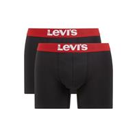 levis Levi's 2-pack boxershorts zwart met rode band