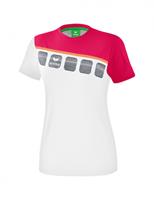 erima 5-C T-Shirt Mädchen white/love rose/peach