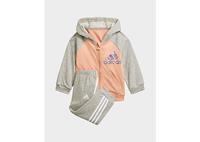 Adidas Badge of Sport Joggingpak met Ritshoodie - Ambient Blush / Medium Grey Heather - Kind