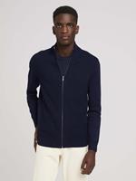 Tom Tailor Gestructureerde jas van biologisch katoen, Knitted Navy Melange