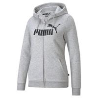 PUMA Ess Logo Full-Zip Hoodie Damen light gray heather