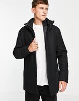 Jack & jones Essentials - Wollen jas met gewatteerde binnenkant in zwart