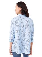 Your Look... for less! Dames Longline blouse lichtblauw geprint Größe