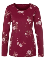 Your Look... for less! Dames Shirt donkerrood geprint Größe