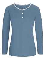 Wäschepur Dames Pyjama jeansblauw gedessineerd Größe