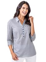 Your Look... for less! Dames Blouse marine/wit geprint Größe