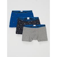Schiesser Boxershorts, 3er Pack, hautfreundliches Material, für Jungen, blau/grau
