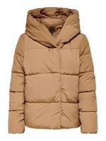 Only Hooded Puffer Jacket Dames Bruin