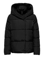 Only Hooded Puffer Jacket Dames Zwart