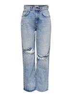Only Onlrobyn Life Hw Enkel Straight Fit Jeans Dames Blauw