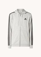 Adidas - Essentials Fleece 3S Zip Hoodie - Grijs Vest