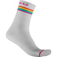 Castelli Women's Go 15 Cycling Sock AW21 - WHITE-FUCSIA