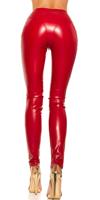 Cosmoda Collection Sexy lederlook broek met ritsen rood
