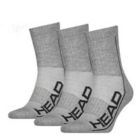 HEAD Unisex Crew Socken - 3er Pack, Sportsocken, Mesh-Einsatz, Logo, einfarbig Sportsocken grau 