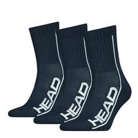 HEAD Unisex Crew Socken - 3er Pack, Sportsocken, Mesh-Einsatz, Logo, einfarbig Sportsocken blau 