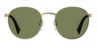 POLAROID PLD 2053/S | Unisex-Sonnenbrille | Oval | Fassung: Kunststoff Goldfarben | Glasfarbe: Grün