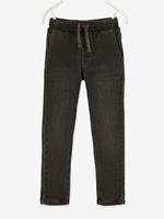 VERTBAUDET Gevoerde jeans met rechte pasvorm, eenvoudig aan te trekken denim donkergrijs