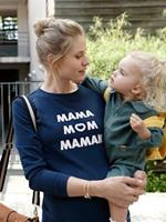 VERTBAUDET Fleece sweatshirt met tekst over zwangerschap en borstvoeding inkt