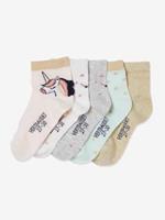 Vertbaudet 5er-Pack Mädchen Socken mit Einhornmotiven Oeko Tex rosa
