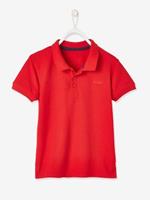 VERTBAUDET Poloshirt met korte mouwen voor jongens met borduurwerk op de borst rood