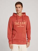TOM TAILOR Rundhalspullover washed hoodie with print