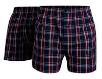 Götzburg Boxershorts, 2er-Pack, uni, gestreift, Dunkelblau