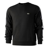 Lacoste Herren Sweatshirt aus Fleece mit Colourblock-Schriftzug - Schwarz 
