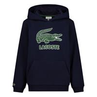 Lacoste Jungen-Sweatshirt aus Fleece mit Krokodil und Kapuze - Navy Blau 