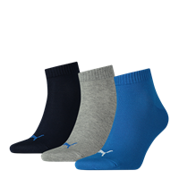 Puma sokken halfhoog 3-Pack blauw-donkerblauw-grijs melange