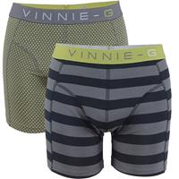 Vinnie-G boxershorts Lime Dot - Stripe 2-pack 