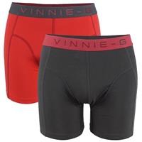 Vinnie-G Flamingo boxershorts 2-pack Rood/Antraciet Uni 