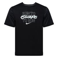 Nike Lauf T-Shirt Dri-FIT Miler Wild Run - Schwarz/Weiß