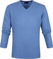 Suitable Lammwolle Pullover V-Ausschnitt Blau