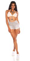 Cosmoda Collection Sexy hoge taille jeansshorts grijs