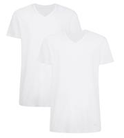 Apollo heren T-shirt Bamboe - V Hals- 2-pack - Wit