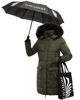Navahoo Wintermantel »Cosimaa« Warmer Damen Parka inkl. Einkaufstasche und Regenschirm